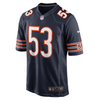 Chicago Bears TJ Edwards Nike Navy Game Player Jersey