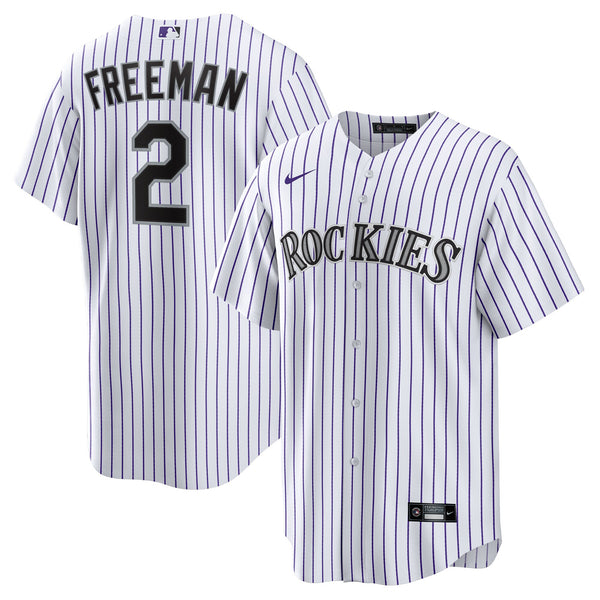 Colorado Rockies Tyler Freeman Nike White Home Replica Jersey