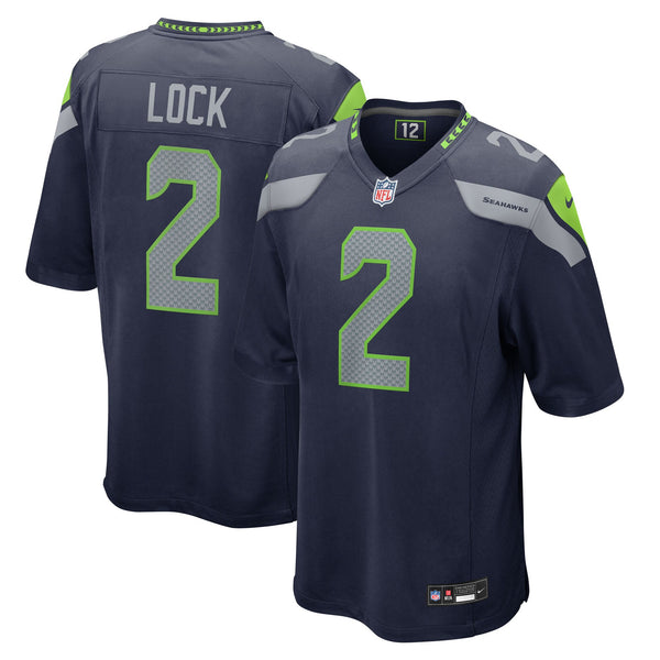 Seattle Seahawks Drew Lock Nike College Navy Team Game Jersey