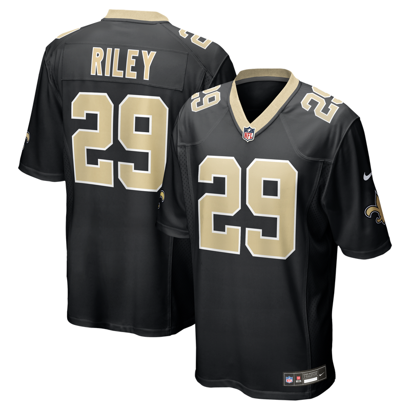 New Orleans Saints Quincy Riley Nike Black Team Game Jersey