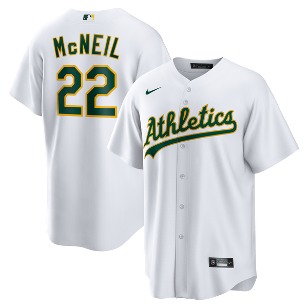 Athletics Jeff McNeil Nike White Home Replica Jersey