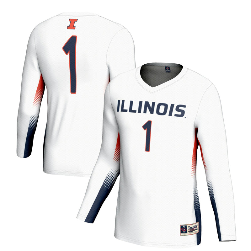 #1 Illinois Fighting Illini GameDay Greats Lightweight Volleyball Jersey - White