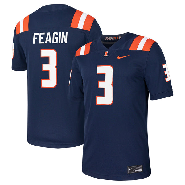 Kaden Feagin Illinois Fighting Illini Nike NIL Football Game Jersey - Navy
