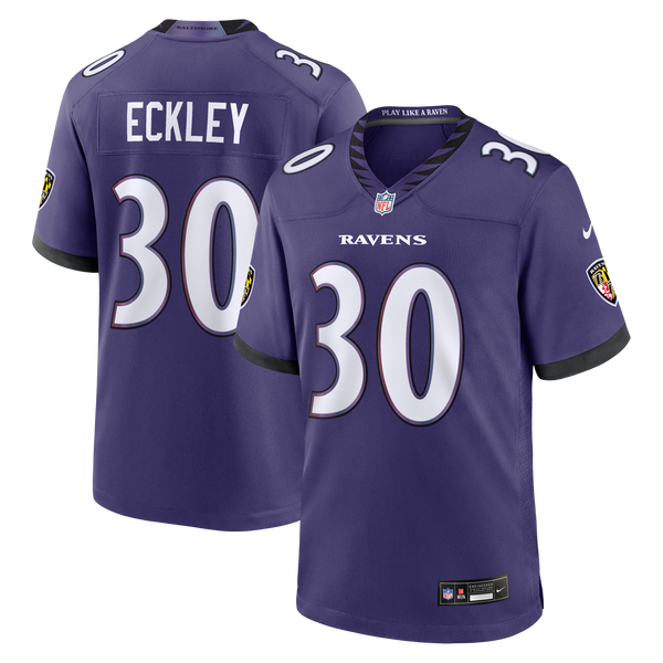 Baltimore Ravens Ryan Eckley Nike Purple Team Game Jersey