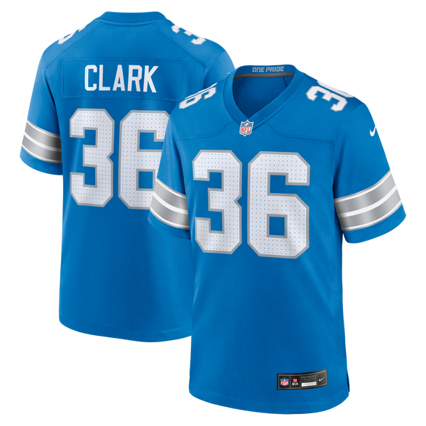 Detroit Lions Chuck Clark Nike Blue Team Game Jersey