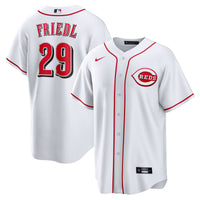 Cincinnati Reds TJ Friedl Nike White Home Replica Jersey