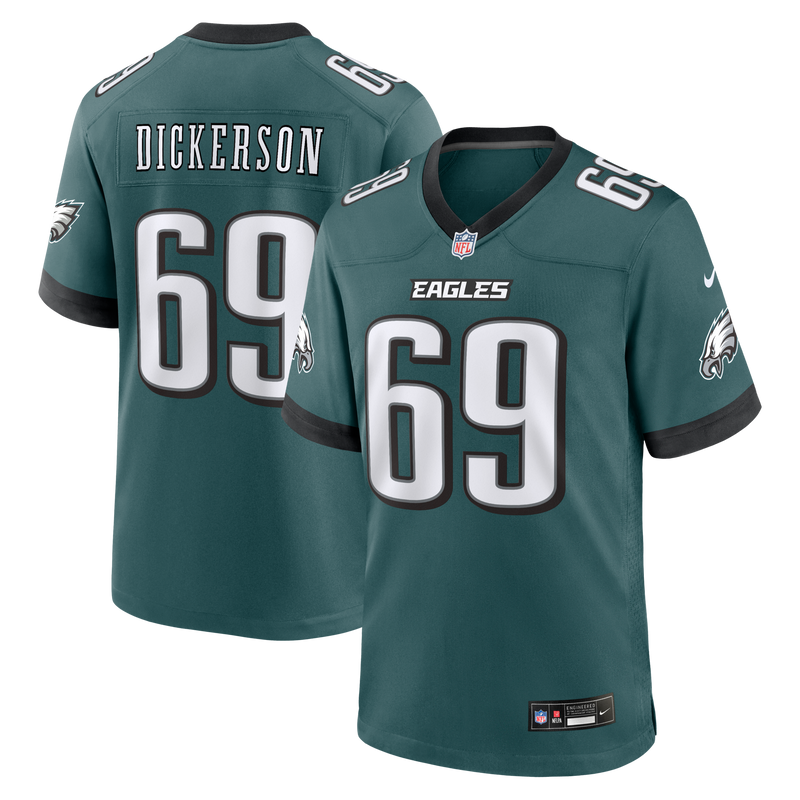 Philadelphia Eagles Landon Dickerson Nike Midnight Green Team Game Jersey