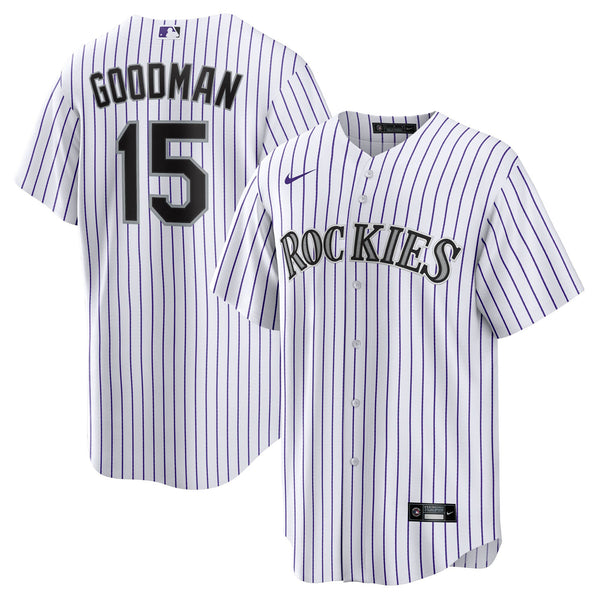 Colorado Rockies Hunter Goodman Nike White Home Replica Jersey