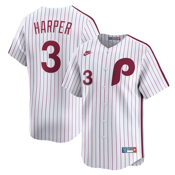 Philadelphia Phillies Bryce Harper Nike White Cooperstown Collection Limited Jersey