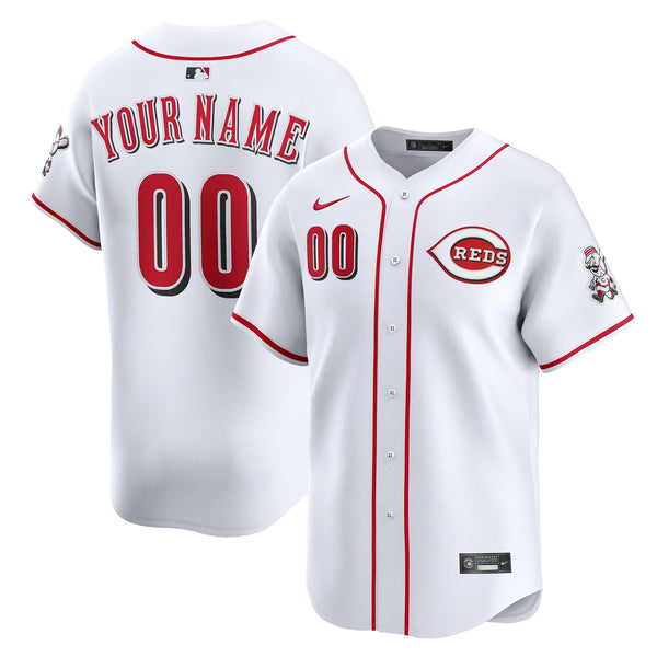 Cincinnati Reds Nike White Home Limited Custom Jersey