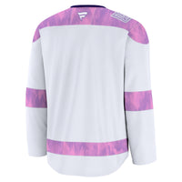 Vegas Golden Knights Fanatics White 2024 Hockey Fights Cancer Practice Jersey
