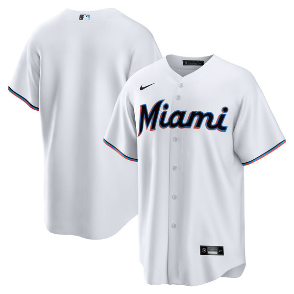 Miami Marlins Nike White Home Big & Tall Replica Jersey