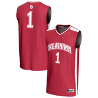 #1 Oklahoma Sooners GameDay Greats Lightweight Collegiate Basketball Fashion Jersey - Crimson