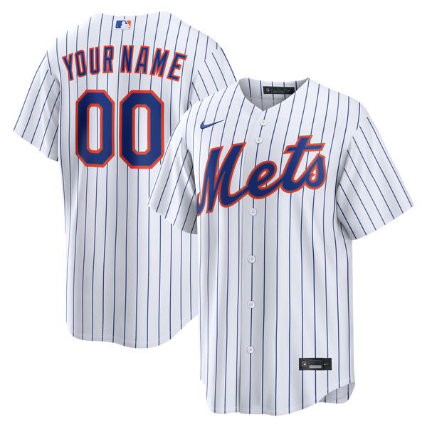 New York Mets Nike White Home Replica Custom Jersey