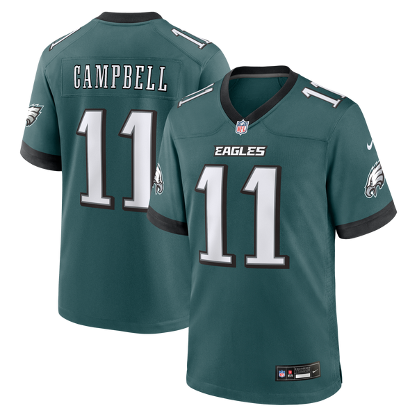 Philadelphia Eagles Jihaad Campbell Nike Midnight Green Team Game Jersey