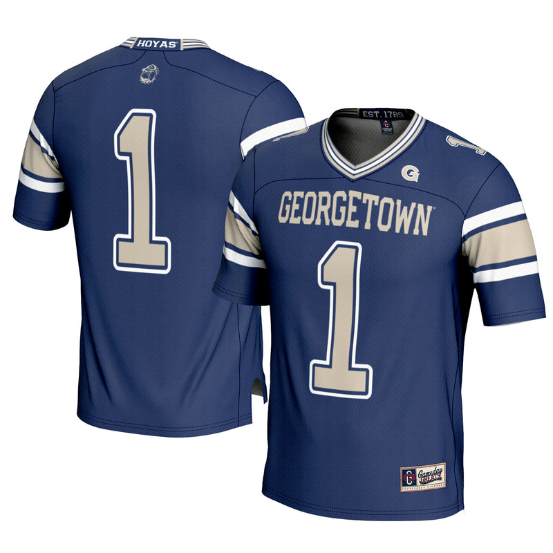 #1 Georgetown Hoyas GameDay Greats Football Jersey - Navy