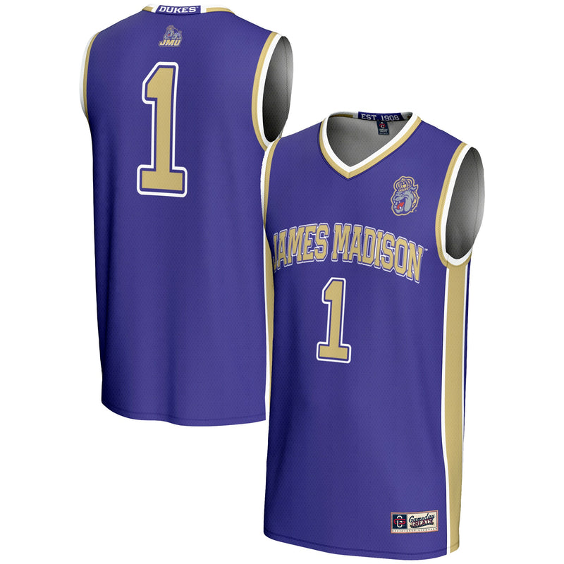 #1 James Madison Dukes GameDay Greats Lightweight Basketball Jersey - Purple