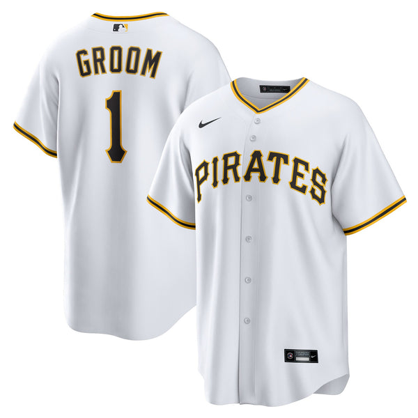 Pittsburgh Pirates Nike White #1 Groom Home Replica Jersey