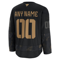 Seattle Kraken Fanatics Black 2024 Military Appreciation Custom Practice Jersey