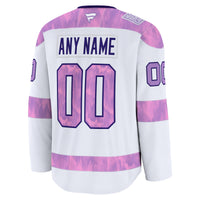 St. Louis Blues Fanatics White 2024 Hockey Fights Cancer Custom Practice Jersey