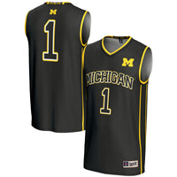 #1 Michigan Wolverines GameDay Greats Lightweight Basketball Jersey - Black