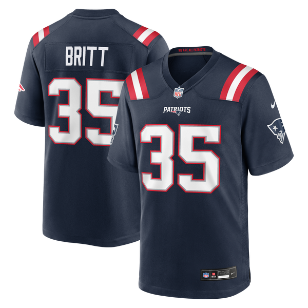 New England Patriots K.J. Britt Nike Navy Team Game Jersey
