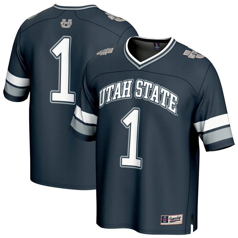#1 Utah State Aggies GameDay Greats Collegiate Football Fashion Jersey - Navy