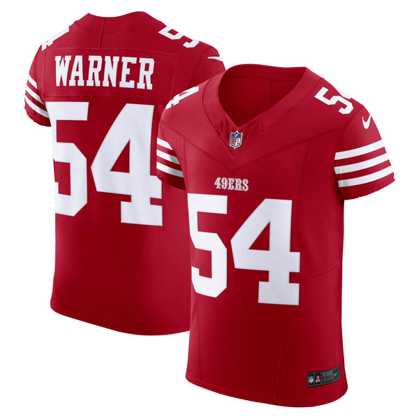 San Francisco 49ers Fred Warner Nike Scarlet Team Vapor F.U.S.E. Elite Jersey