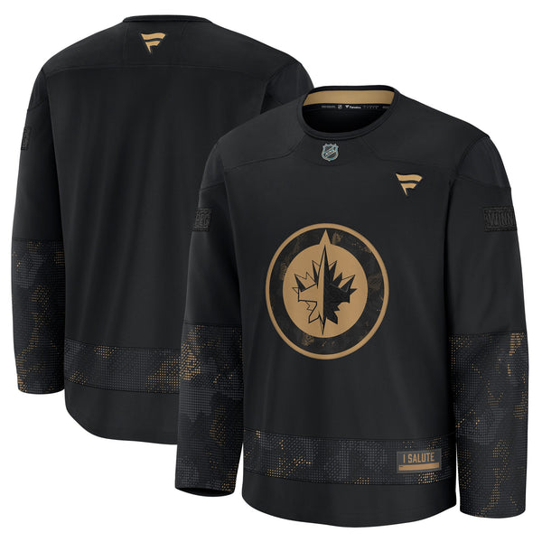 Winnipeg Jets Fanatics Black 2024 Military Appreciation Practice Jersey