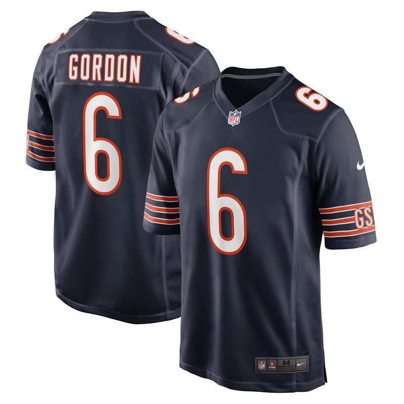 Chicago Bears Kyler Gordon Nike Navy Game Player Jersey