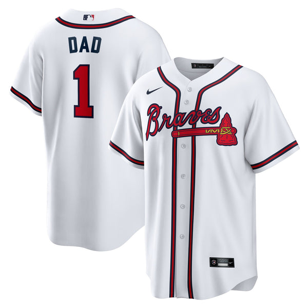 Atlanta Braves Nike White #1 Dad Home Replica Jersey