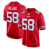 Buffalo Bills Matt Milano Nike Red Alternate Game Jersey