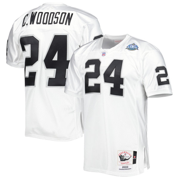 Las Vegas Raiders 2002 Charles Woodson Mitchell & Ness White Authentic Throwback Retired Player Jersey