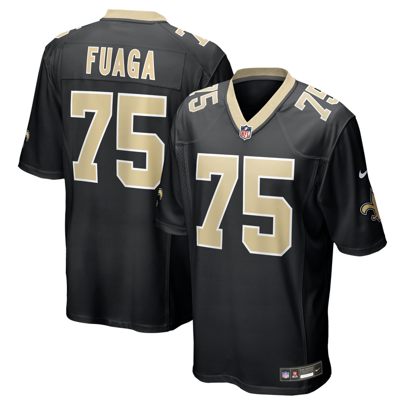 New Orleans Saints Taliese Fuaga Nike Black Player Game Jersey