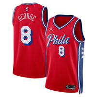 Philadelphia 76ers Jordan Brand Statement Edition Swingman Jersey - Red - Paul George