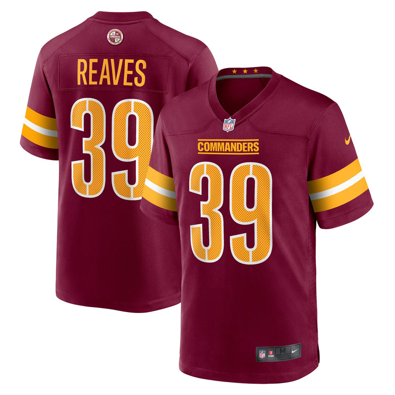 Washington Commanders Jeremy Reaves Nike Burgundy Game Jersey