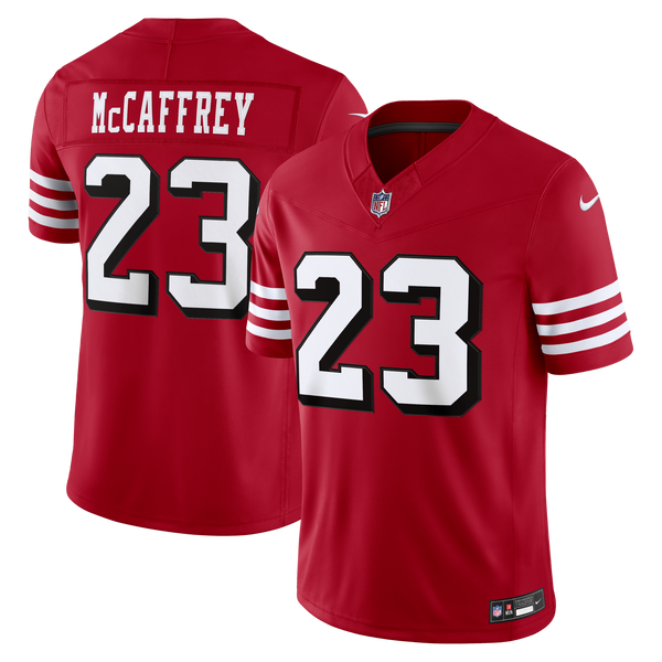 San Francisco 49ers Christian McCaffrey Nike Scarlet Alternate Vapor F.U.S.E. Stitched Limited Jersey