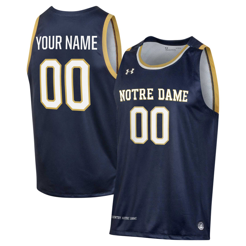 Notre Dame Fighting Irish Under Armour Custom Alternate Basketball Jersey - Navy