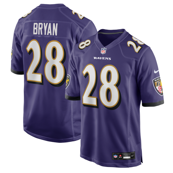 Baltimore Ravens Taven Bryan Nike Purple Team Game Jersey