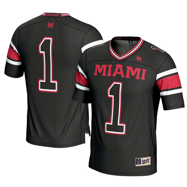 #1 Miami University RedHawks GameDay Greats Football Jersey - Black
