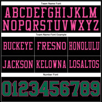 Custom Black Kelly Green-Pink Authentic Football Jersey