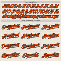 Custom Cream Black Pinstripe Orange-Black Authentic Baseball Jersey