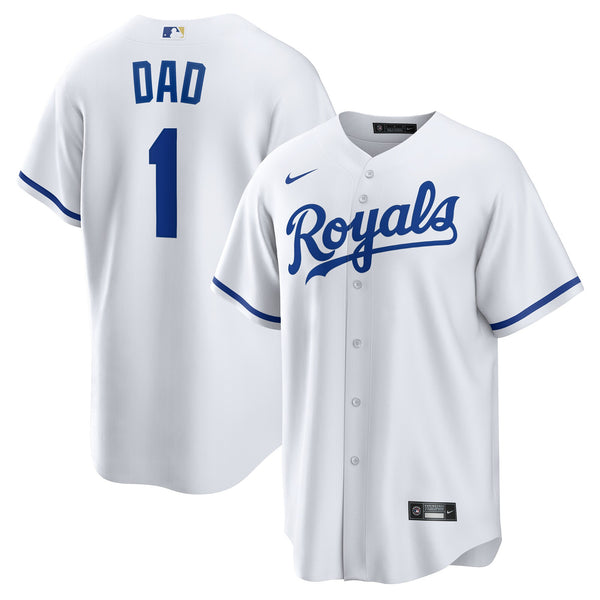 Kansas City Royals Nike White #1 Dad Home Replica Jersey