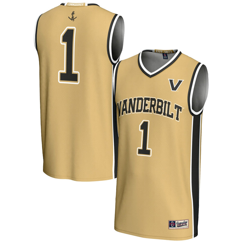 #1 Vanderbilt Commodores GameDay Greats Lightweight Collegiate Basketball Jersey - Gold