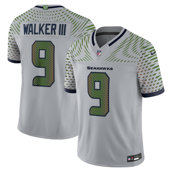 Seattle Seahawks Kenneth Walker III Nike Wolf Gray 2025 Rivalries Collection Stitched Limited Jersey