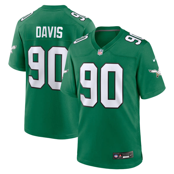 Philadelphia Eagles Jordan Davis Nike Kelly Green Alternate Game Jersey