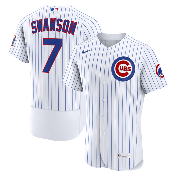 Chicago Cubs Dansby Swanson Nike White Home Authentic Jersey