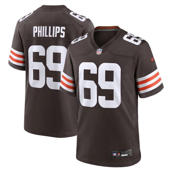 Cleveland Browns Tyre Phillips Nike Brown Team Game Jersey