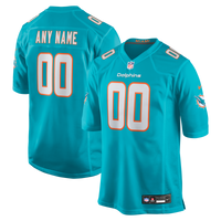 Miami Dolphins Nike Aqua Custom Game Jersey