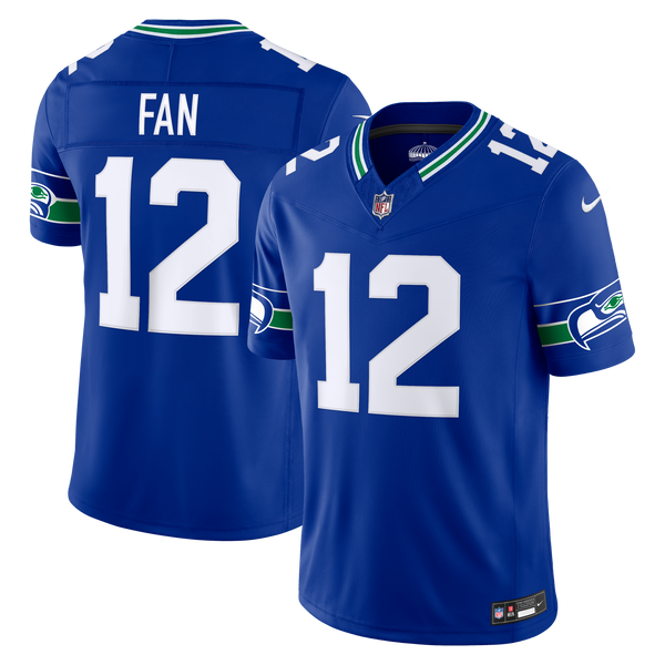 Seattle Seahawks 12s Nike Royal Alternate Vapor F.U.S.E. Stitched Limited Jersey